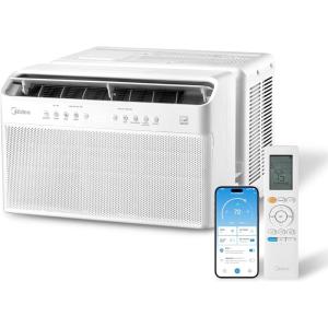 imageMidea 6000 BTU U Shaped Smart Inverter Window Air Conditioner  Cools 250 Sq Ft Ultra Quiet with Open Window Operation  AlexaGoogle Assistant Compatible 37 Energy Savings Remote 2026 Edition6 000 BTU New 2026 Model